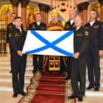 В Морском соборе освятили знамя на корабль 907 ОУЦ