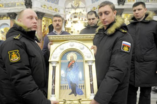 Икона святого Феодора Ушакова передана фрегату “Адмирал Эссен”