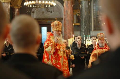Митрополит Варсонофий возглавил Всенощное бдение в Морском соборе Кронштадта
