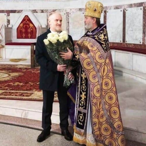 Архимандрит Алексий (Ганьжин) поздравил с днём Ангела главу Администрации Кронштадтского района Санкт-Петербурга Олега Довганюк